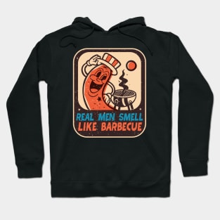 Retro BBQ Grilling Real Men Smell Like Barbecue Hoodie